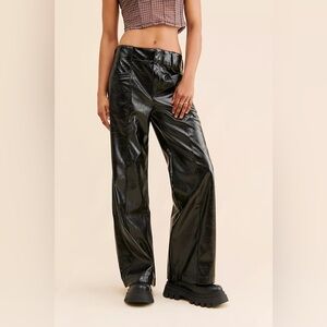 Free People Star-Crossed Lovers Vegan Leather Pants size 0 NWT